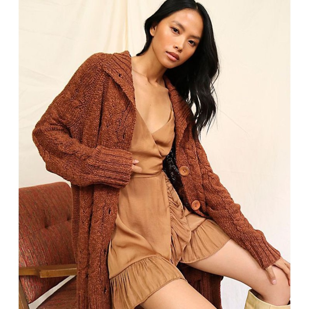 Free People Espresso Cardigan Sweater In Caribou
